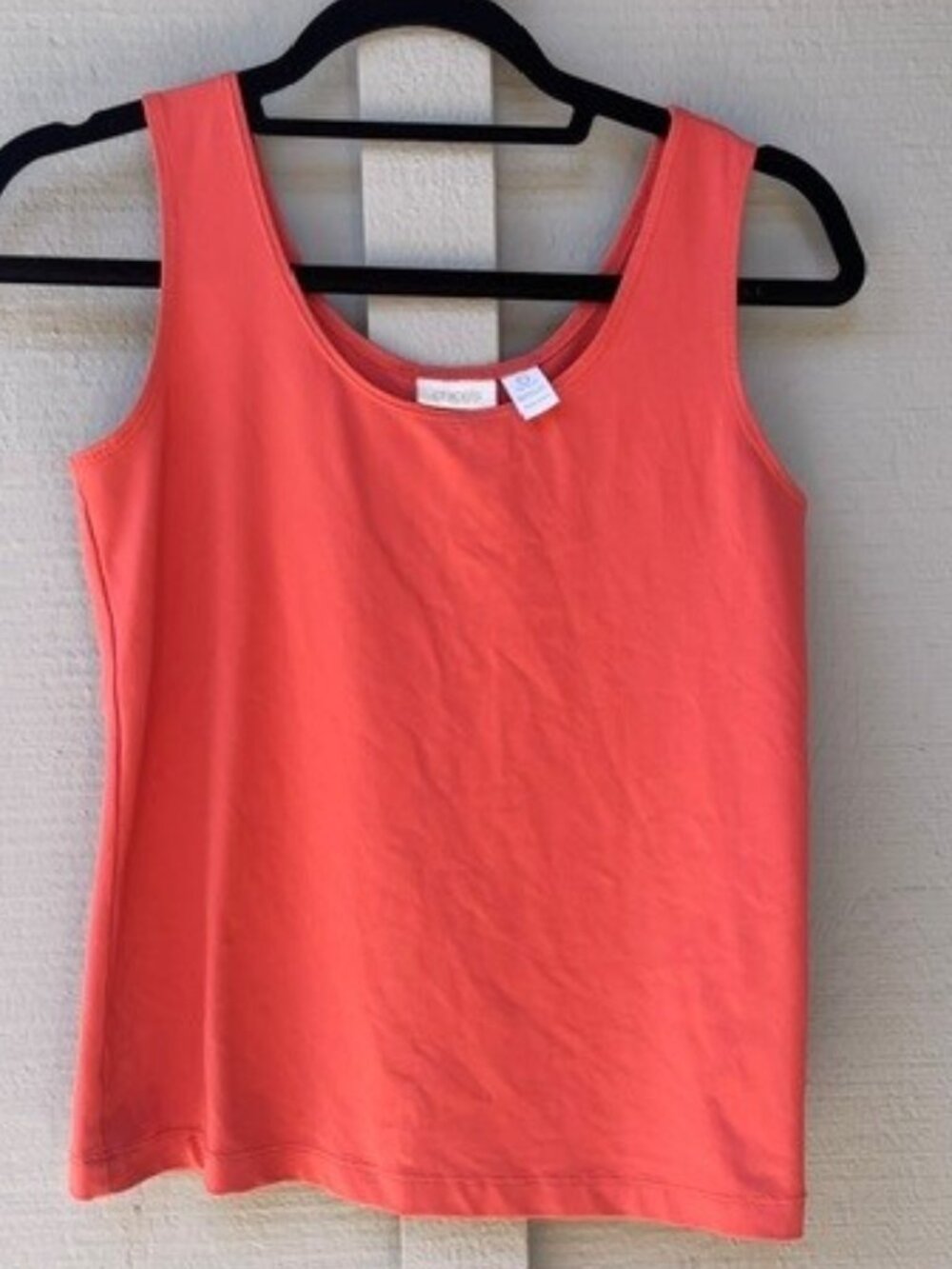 CHICO'S Scoop Neck Stretch Sleeveless Tank Top - Coral